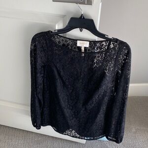Y2K Laundry by Shelli Segal Black lace top with detached cami size 8